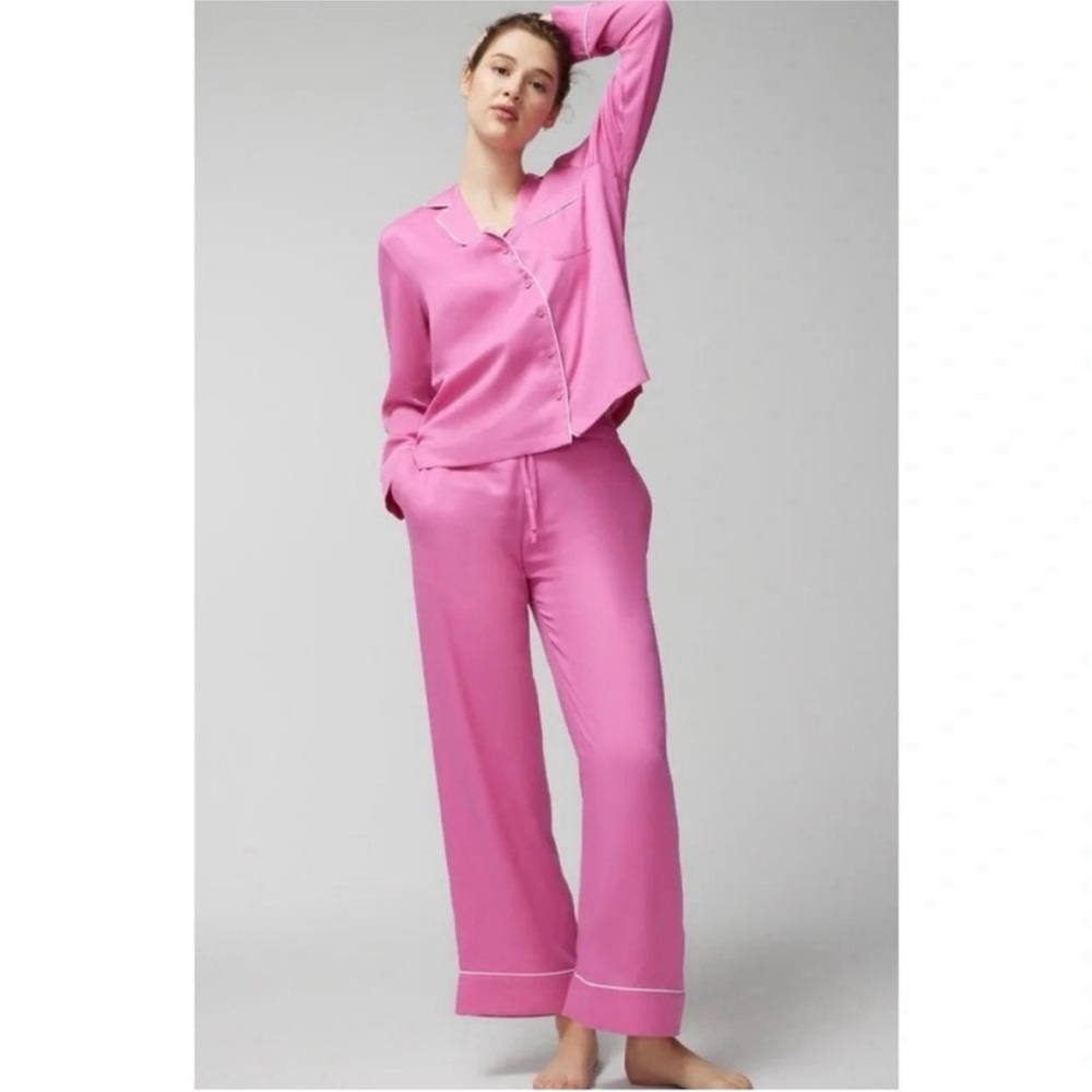 Soma Pink Woven Pajama Lounge Sleep Set, S